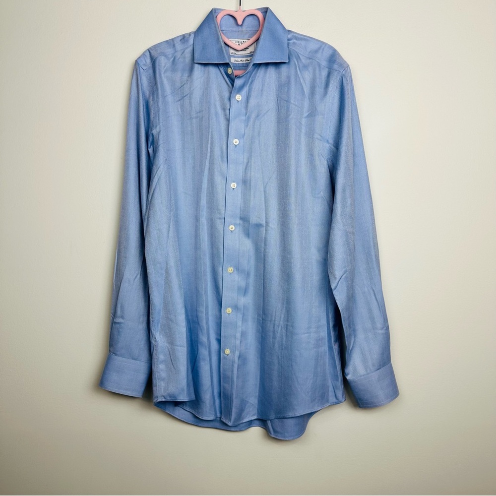 Charles Tyrwhitt Sky Blue Men's Long Sleeve button down Dress Shirt Size 15 1/2